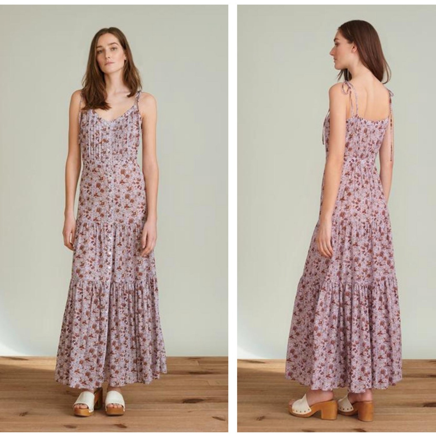 Veronica Beard Windansea Maxi Dress Lilac Floral Multi Sz S $498 {3a36}